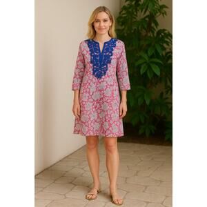 Roberta Roller‎ Rabbit Embroidered Kurta Tunic Mini Dress size S